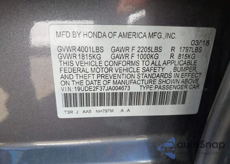 2018 Acura Ilx Acurawatch Plus Package from USA, damaged, VIN 19UDE2F37JA004673